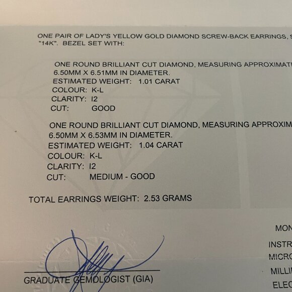2.03 TCW Diamond Stud Earrings - Picture 8 of 8